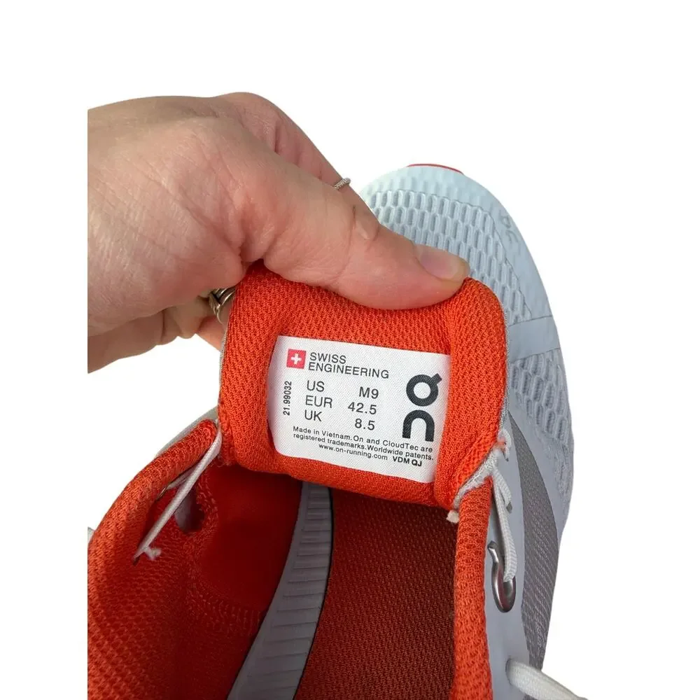 On Cloudflyer Men's Running Shoes Size 9 Grey Orange Swiss - Picture 8 of 8